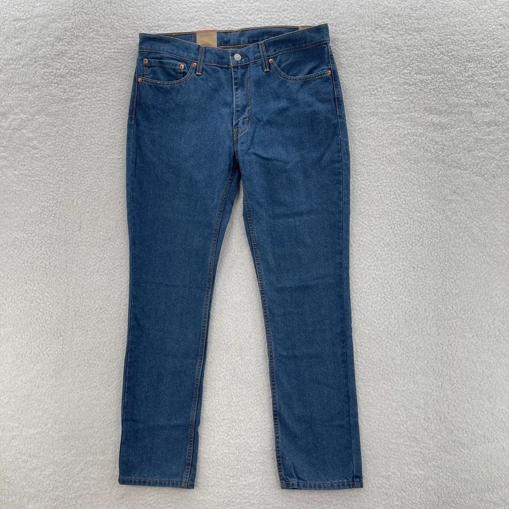 Levis 511 Jeans Mens 36x32 Blue Slim Fit Medium Wash Denim Grunge Skater Preppy